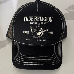 True Religion NWT black and white stitching and embroidery hat